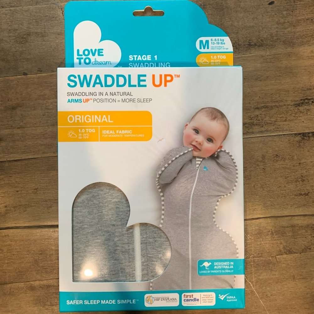 Love To Dream Swaddle UP, Gray, Medium, 13-19 lbs